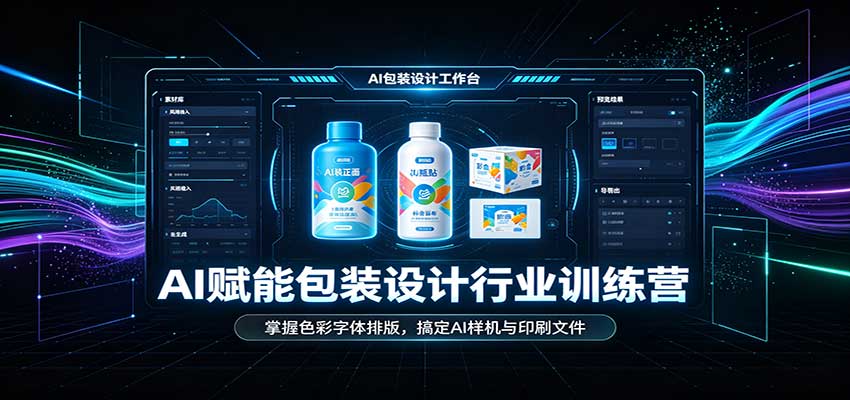 AI赋能包装设计行业训练营：掌握色彩字体排版，搞定AI样机与印刷文件-翌晨科技网