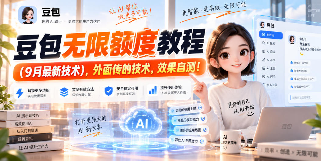 豆包无限额度教程（9月最新技术），外面传的技术，效果自测！-翌晨科技网