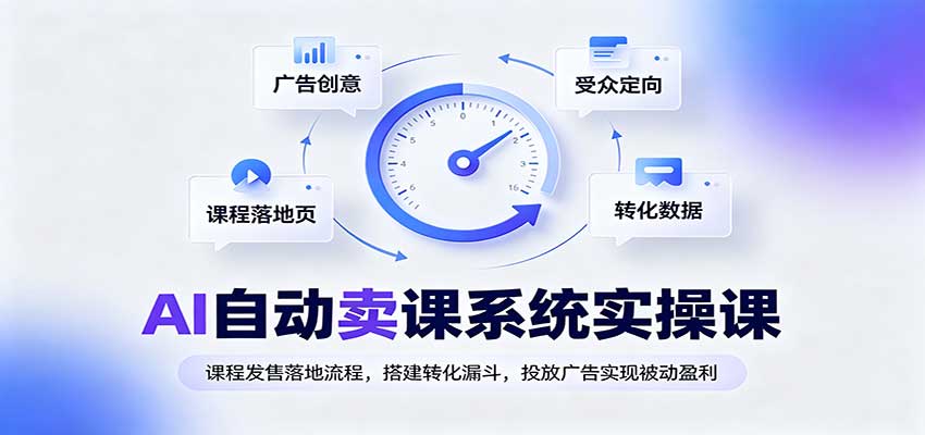 AI自动卖课系统实操课：课程发售落地流程，搭建转化漏斗，投放广告实现被动盈利-翌晨科技网