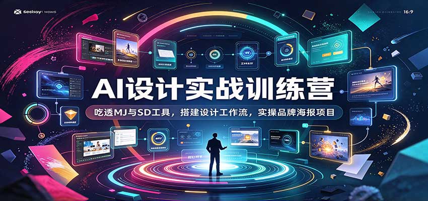 AI设计实战训练营：吃透MJ与SD工具，搭建设计工作流，实操品牌海报项目-翌晨科技网