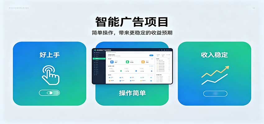 智能广告挂机项目，操作简单上手快，收益稳定可持续。稳定日入300+-翌晨科技网