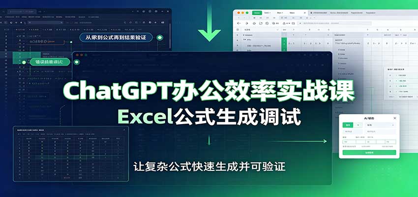 ChatGPT办公效率实战课：提示词技巧，Excel公式生成调试，文档编写教程-翌晨科技网
