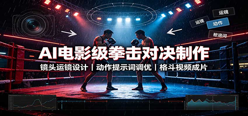 AI电影级拳击对决制作：镜头运镜设计，动作提示词调优，格斗视频成片-翌晨科技网