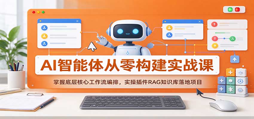 AI智能体从零构建实战课：掌握底层核心工作流编排，实操插件RAG知识库落地项目-翌晨科技网