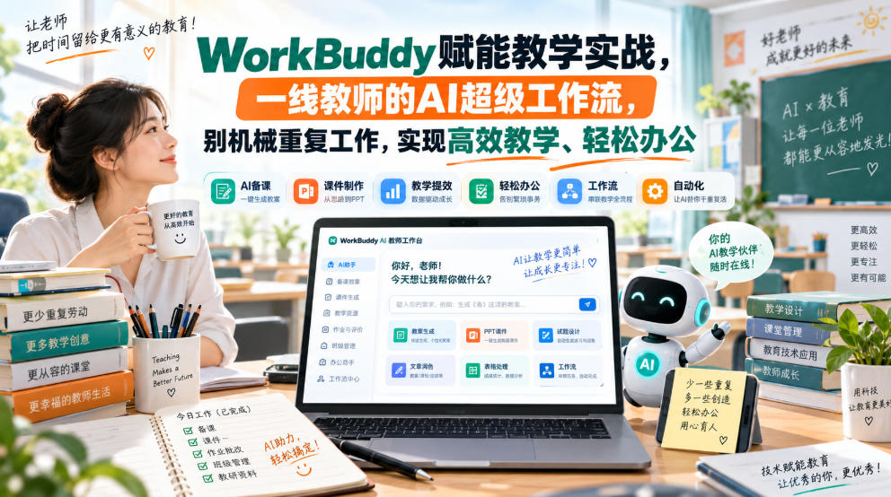 WorkBuddy赋能教学实战，一线教师的AI超级工作流，别机械重复工作，实现高效教学、轻松办公-翌晨科技网