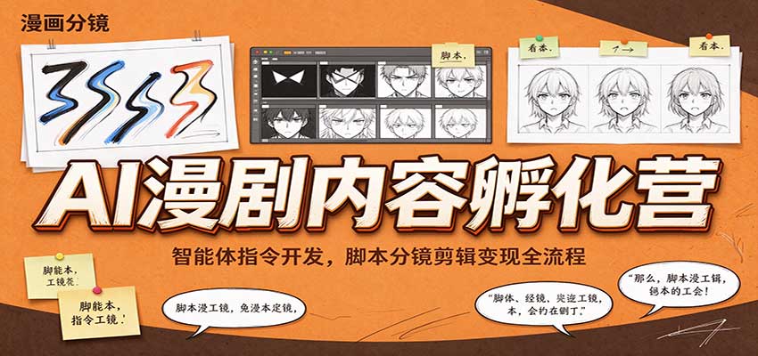 AI漫剧内容孵化营：智能体指令开发，脚本分镜剪辑变现全流程-翌晨科技网
