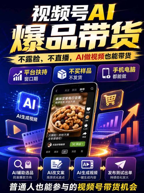 图片[2]-视频号Ai爆品带货，不露脸、不直播、不买样品、不开店、不发货，AI做视频也能带货，轻松单日佣金1k+-翌晨科技网
