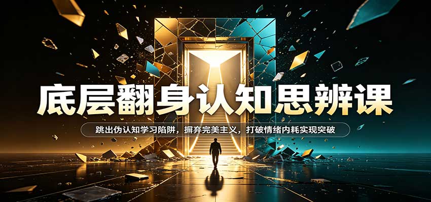 底层翻身认知思辨课：跳出伪认知学习陷阱，摒弃完美主义，打破情绪内耗实现突破-翌晨科技网