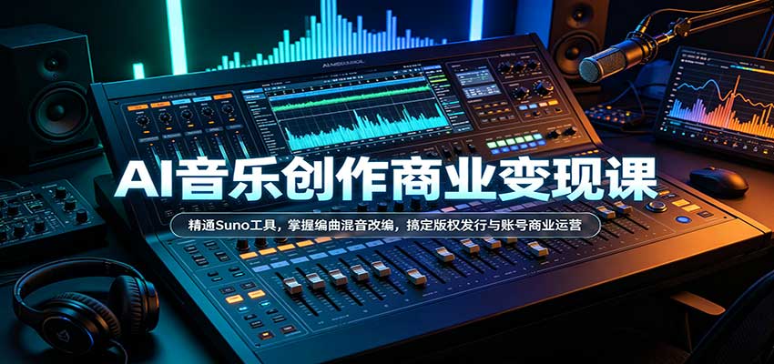 AI音乐创作商业变现课：精通Suno工具，掌握编曲混音改编，搞定版权发行与账号商业运营-翌晨科技网