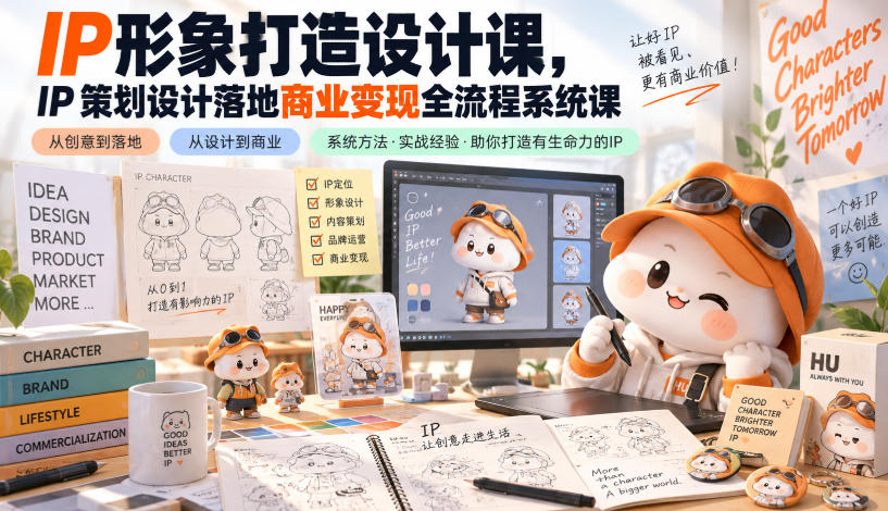 IP形象打造设计课，IP策划设计落地商业变现全流程系统课-翌晨科技网