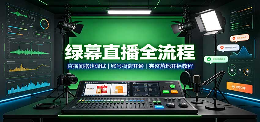 绿幕直播全流程：直播间搭建调试，账号橱窗开通，完整落地开播教程-翌晨科技网