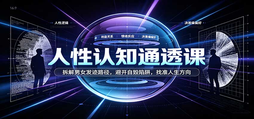 人性认知通透课：拆解男女发迹路径，避开自毁陷阱，找准人生方向-翌晨科技网