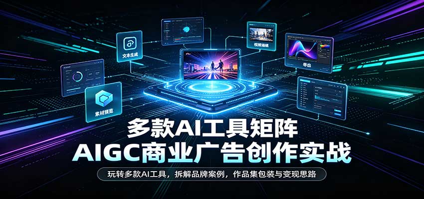 AIGC商业广告创作实战：玩转多款AI工具，拆解品牌案例，作品集包装与变现思路-翌晨科技网