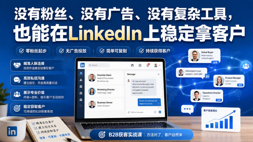 没有粉丝、没有广告、没有复杂工具，也能在LinkedIn上稳定拿客户【原创双语字幕】-翌晨科技网