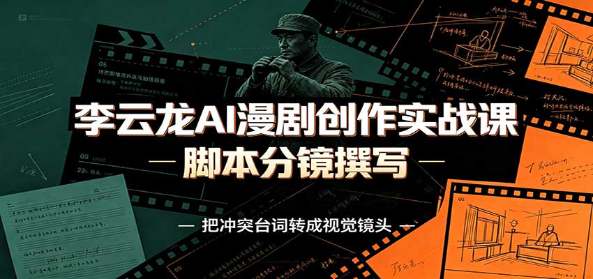 李云龙AI漫剧创作实战课：角色人设还原，脚本分镜撰写，AI漫剧成片完整制作教学-翌晨科技网