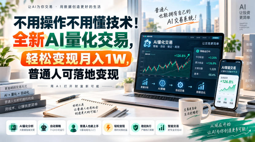 不用操作不用懂技术！全新AI量化交易，轻松变现月入1W，普通人可落地变现！【揭秘】-翌晨科技网