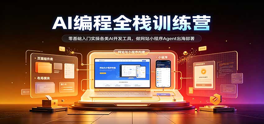 AI编程全栈训练营：：零基础入门实操各类AI开发工具，做网站小程序Agent出海部署-翌晨科技网