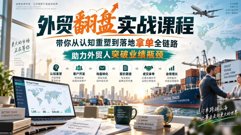 外贸翻盘实战课程，带你从认知重塑到落地拿单全链路，助力外贸人突破业绩瓶颈-翌晨科技网