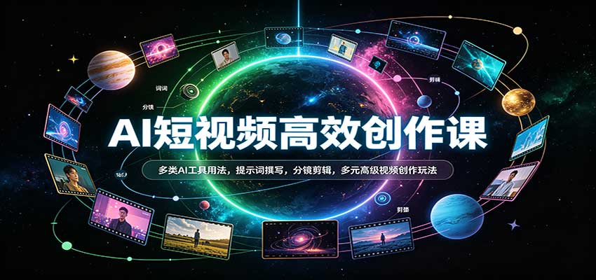 AI短视频高效创作课：多类AI工具用法，提示词撰写，分镜剪辑，多元高级视频创作玩法-翌晨科技网