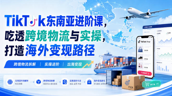 TikTok东南亚进阶课，吃透跨境物流与实操，打造海外变现路径-翌晨科技网