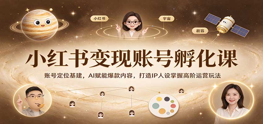 小红书变现账号孵化课：账号定位基建，AI赋能爆款内容，打造IP人设掌握高阶运营玩法-翌晨科技网