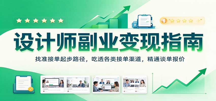 设计师副业变现指南：找准接单起步路径，吃透各类接单渠道，精通谈单报价-翌晨科技网