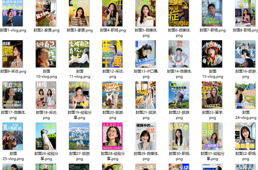 图片[2]-高质量素材！200款+剪映高级美观网感封面预设，各行业通用，3s搞定超美观视频封面，爆款封面模板-翌晨科技网