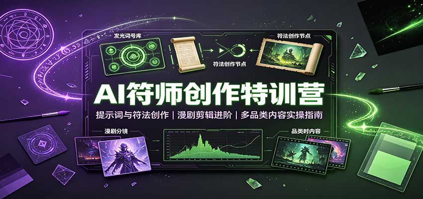 AI符师创作特训营：提示词与符法创作，漫剧剪辑进阶，多品类内容实操指南-翌晨科技网