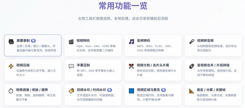 图片[3]-超强本地工具箱来了！内置屏幕录制、音视频切割合并、视频压缩提取等，永久免费蝌蚪视频转换大师-翌晨科技网