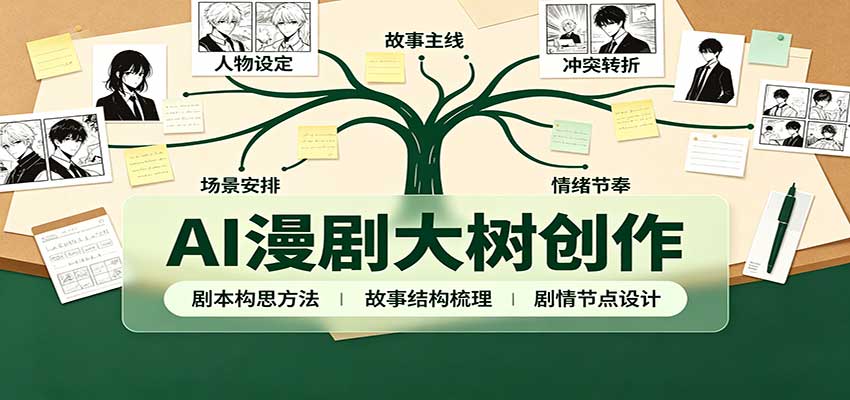 AI漫剧大树创作：剧本构思课程讲解，软件插件配置，配套工具资料完整梳理-翌晨科技网