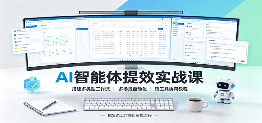 AI智能体提效实战课：搭建多类型工作流，多场景自动化，跨工具协同教程-翌晨科技网