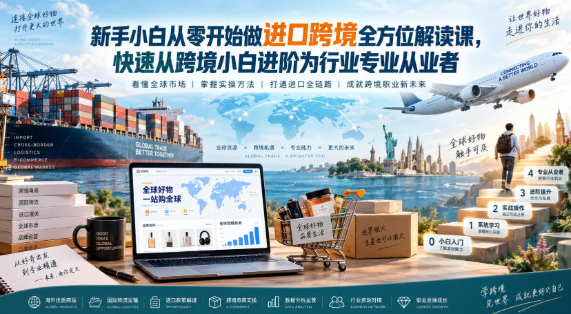 新手小白从零开始做进口跨境全方位解读课，快速从跨境小白进阶为行业专业从业者-翌晨科技网