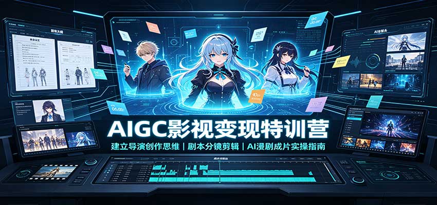 AIGC影视变现特训营：建立导演创作思维，剧本分镜剪辑，AI漫剧成片实操指南-翌晨科技网