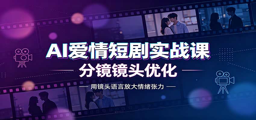 AI爱情短剧实战课：故事剧本创作，分镜镜头优化，智能体提示词-翌晨科技网