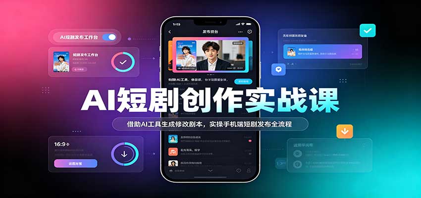 AI短剧创作实战课：借助AI工具生成修改剧本，实操手机端短剧发布全流程-翌晨科技网