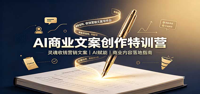 AI商业文案创作特训营：灵魂收钱营销文案，AI赋能，商业内容落地指南-翌晨科技网