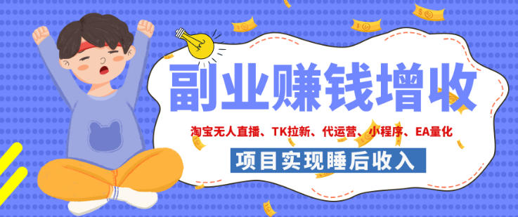 2026年多个真实落地副业项目，手把手带你搭建被动收入管道（淘宝无人直播、海外TK拉新、最新最全代运营、CSGO饰品交易、EA黄金量化、去水印小程序……）【揭秘】-翌晨科技网