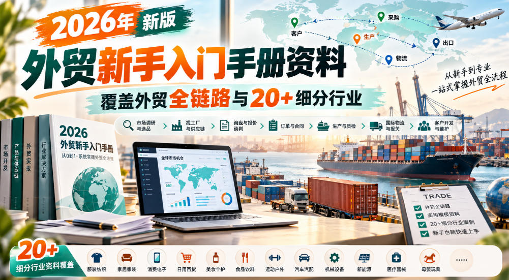 2026年新版外贸新手入门手册资料，覆盖外贸全链路与20+细分行业-翌晨科技网