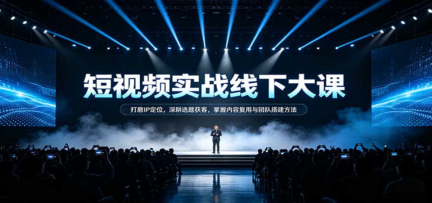 短视频实战线下大课：打磨IP定位，深耕选题获客，掌握内容复用与团队搭建方法-翌晨科技网