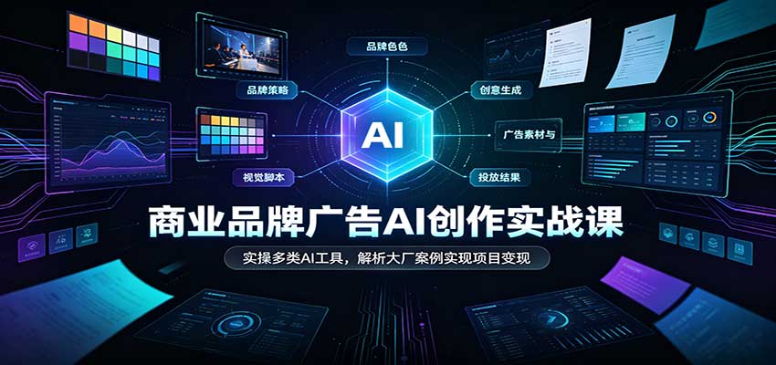 商业品牌广告AI创作实战课：实操多类AI工具，解析大厂案例实现项目变现-翌晨科技网