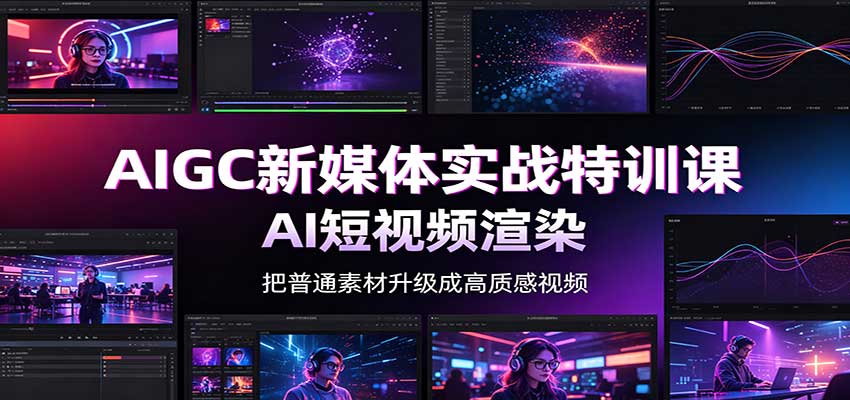 AIGC新媒体实战特训课：工具入门实操，AI短视频渲染，数字人商业视频制作-翌晨科技网
