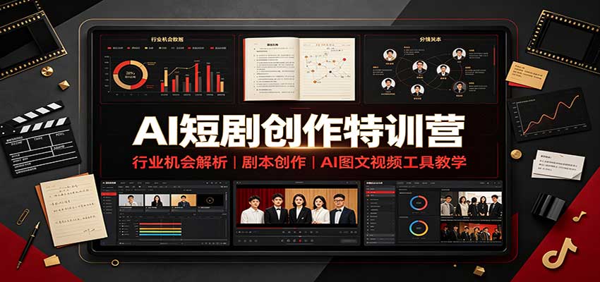 AI短剧创作特训营：行业机会解析，剧本创作，AI图文视频工具教学（文字版）-翌晨科技网