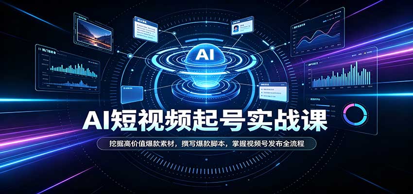 短视频AI起号实战课：挖掘高价值爆款素材，撰写爆款脚本，掌握视频号发布全流程-翌晨科技网