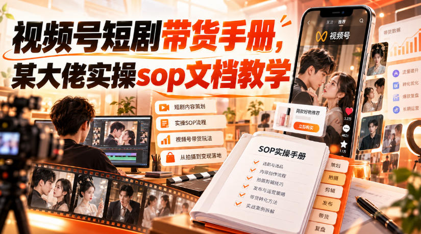 视频号短剧带货手册，某大佬实操sop文档教学-翌晨科技网