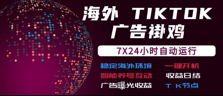 海外TikTok挂G流量变现，7X24自动运行，广告曝光收益，收益日结【揭秘】-翌晨科技网