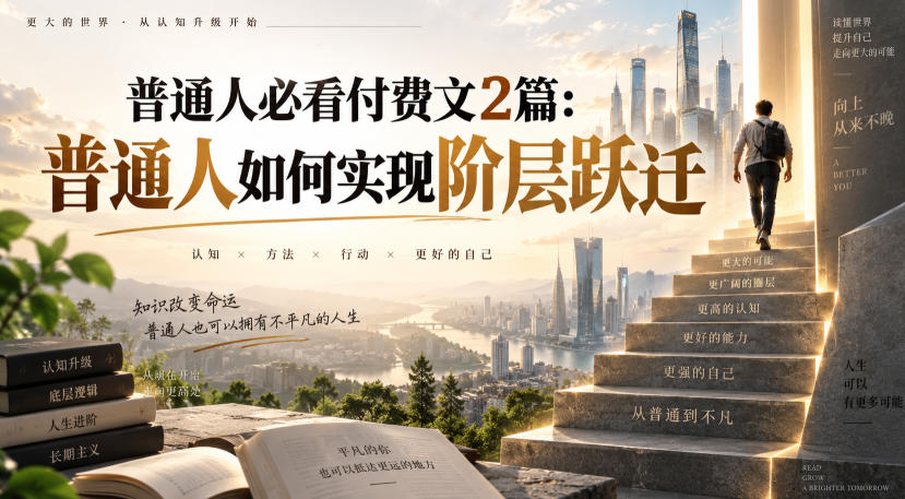 普通人必看付费文2篇：普通人如何实现阶层跃迁-翌晨科技网