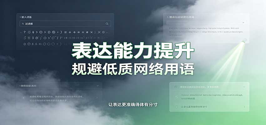 表达能力提升:语言塑造思想逻辑,规避低质网络用语,强化心智感知-翌晨科技网