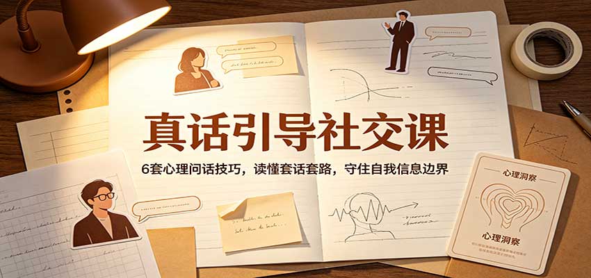真话引导社交课:6套心理问话技巧,读懂套话套路,守住自我信息边界-翌晨科技网