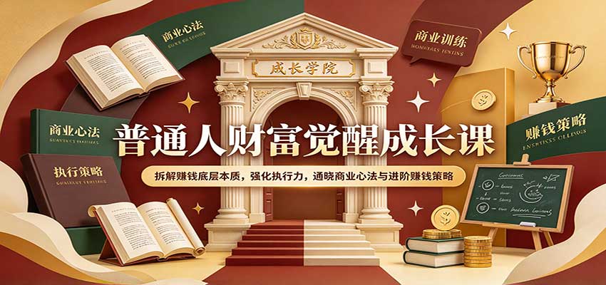 普通人财富觉醒成长课:拆解赚钱底层本质,强化执行力,通晓商业心法与进阶赚钱策略-翌晨科技网