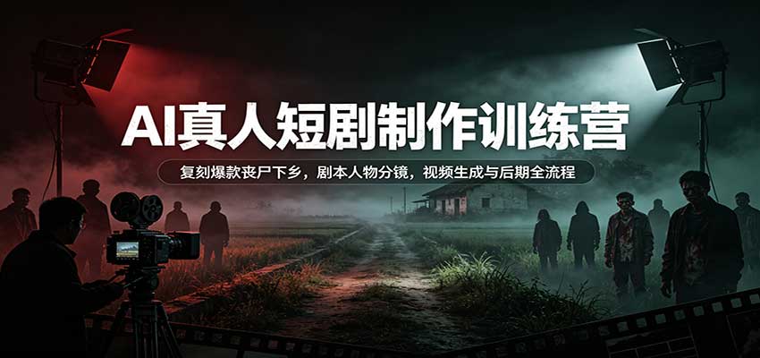 AI真人短剧制作训练营：复刻爆款丧尸下乡，剧本人物分镜，视频生成与后期全流程-翌晨科技网